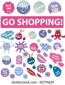 go shopping signs. vector