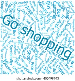 go shopping,Word cloud art background