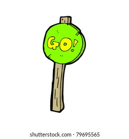 go sign cartoon