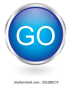 go sign icon glossy button
