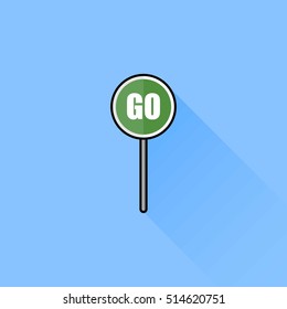 Go Sign with Long Shadow