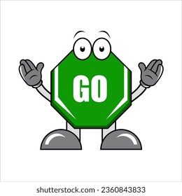 Go sign mascot vector design