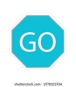 Go sign on white background