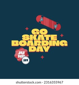 go skateboarding day. go skate day. skateboard vector design. flat skateboard vector design. skateboard image.