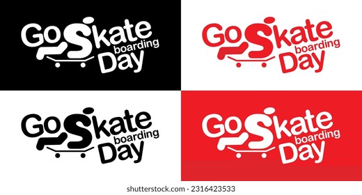 Go Skateboarding Skate Day June 21 21st Logo Symbol Sigil Sign Vector EPS PNG Clip Art No Transparent Background 