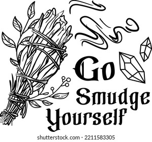 Vector Go Smudge Yourself - Tema mágico de Halloween
