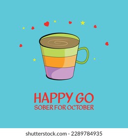 Go Sober For October . Design suitable for greeting card poster and banner