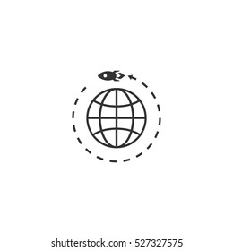 Go to Space icon flat. Illustration isolated vector sign symbol