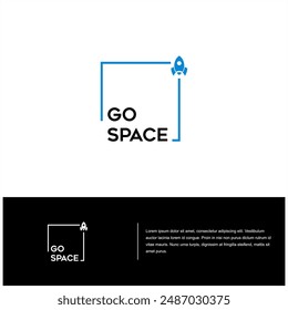 go space rocket launch logo . economy grow up vector template