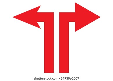 Gehe geradeaus, nur eine Richtung, nur um links und rechts zu drehen, schwarzer Pfeil Richtung Symbol Set. Vektorgrafik Bild.