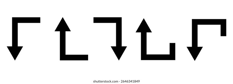 Go Straight This Way One Way Only U Turn Left and Right Blue and White Arrow Round Circle Traffic Sign Direction Icon Set. Vector Image. EPS 10 . Vector Illustration . 