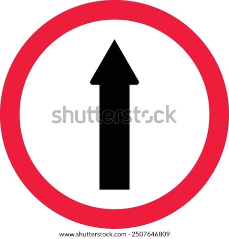 Go straight traffic road icon. Go straight traffic sign. Traffic symbol. One Way logo. flat style.