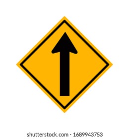 go straight traffic sign vector
