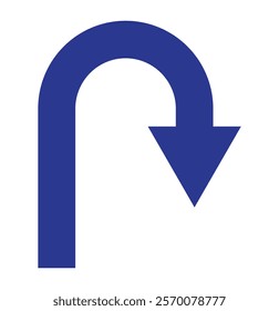 Go Straight, U turn, Right Left, One Way, Only U Turn Arrow Sign Direction Icon. Set of arrows icons.Circle arrows rotate arrow, spinning loading symbol. Circular rotation, redo process,Colorful.EPS10