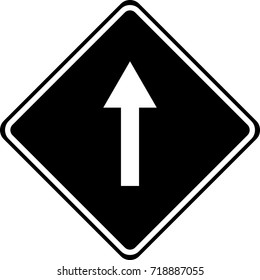Go straight warning sign information