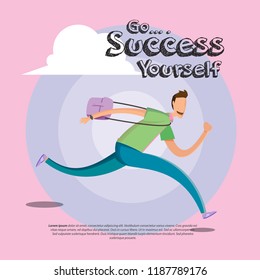 Go to Success Flat Illustration
