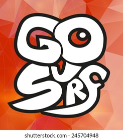 Go Surf emblem polygonal vector background