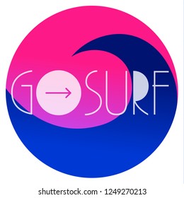Go Surf vector colorful trendy illustration. Place your text