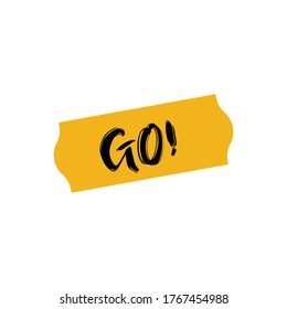GO tag. flat vector graphic in white background.