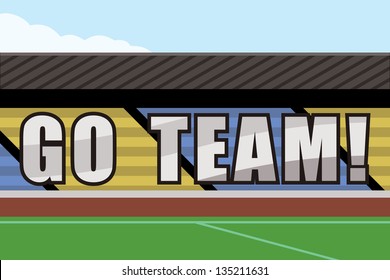 go team motto on stadium