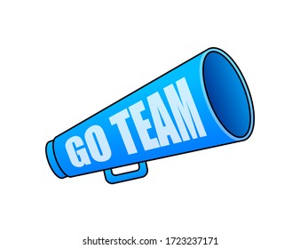 Go Team Triangle Banner. Go Team In Cartoon Style. Vector Stock Illustration.