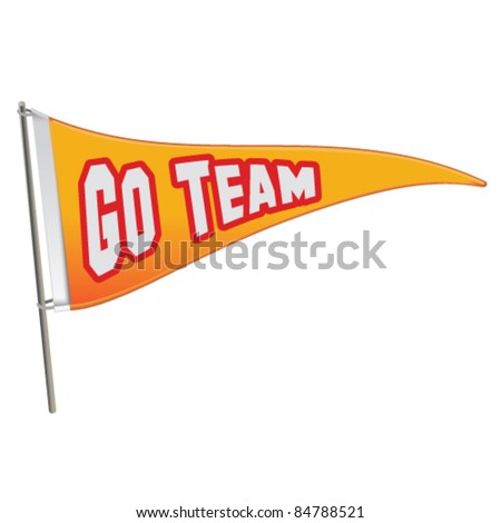 Go Team Triangle Banner Flag - Vector Illustration