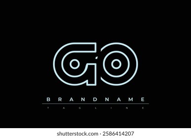 GO Technology Letter Logo Template. This tech letter logo is a graphic mark that uses letters to represent a technology company.