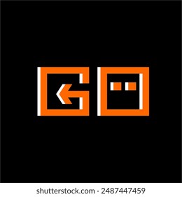 GO template design .pixel art .8 bit game . concept for video game elements.