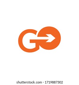 Go text logo design vector template