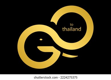 Go to THAILAND create from elephant head for concept logo design vector.