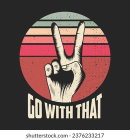 Go With that Retro Tshirt Design Vector Illustration