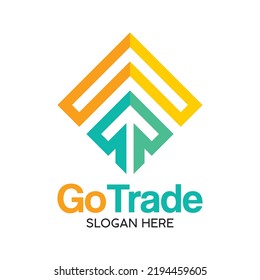 Go Trade Logo Design, Trade, And Trader Logo. Finance, Financial Investment Logo, Business Logo