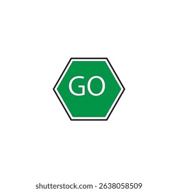 GO traffic sign vector illustration is used to indicate that traffic is allowed to continue its journey.