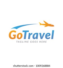 go travel airplane plane logo icon vector template