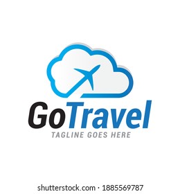 Go Travel airplane plane logo icon vector template.