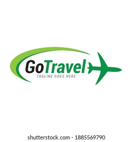 Go Travel airplane plane logo icon vector template.