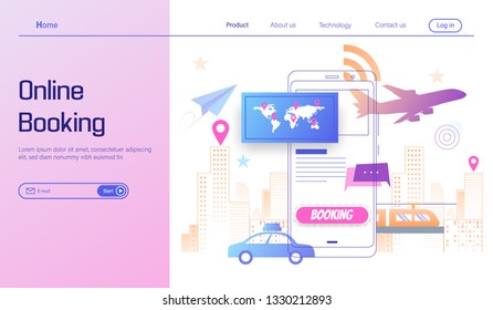 Go travel by online booking on smartphone concept, summer holiday vector