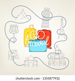 Go travel concept. Vector color illustration