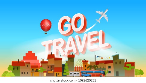 Go travel concept. Vector illustration