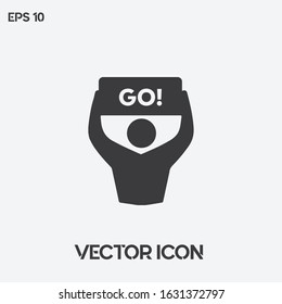 "GO!" vector icon illustration. Ui/Ux. Premium quality.