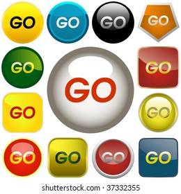 Go vector icon set for web.