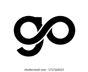 Go vector lettering isolated on white background