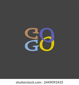 Go vector lettering isolated on white background