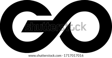 Go vector lettering isolated on white background