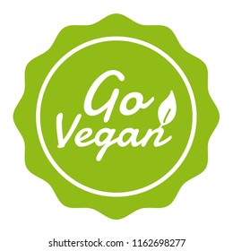 Go Vegan Badge. Vegan Button. Eps10 Vector Banner.
