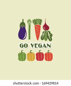 go vegan card design. vector illustration