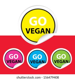 Go vegan colorful design. Vector illustration