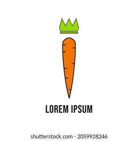 go vegan! concept banner. carrot - flat style. logo for vegans or vegetarian market. healthy food.