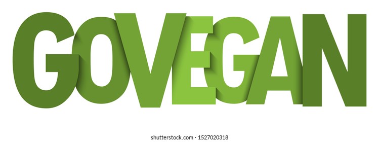 GO VEGAN green vector typography banner