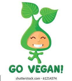 Go vegan illustration